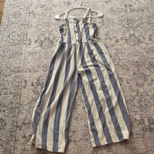 NWT Zara Kids Blue Stripped Jumpsuit SIZE:11-12